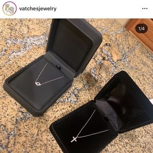 Dainty diamond necklaces ( cross and evil eye)